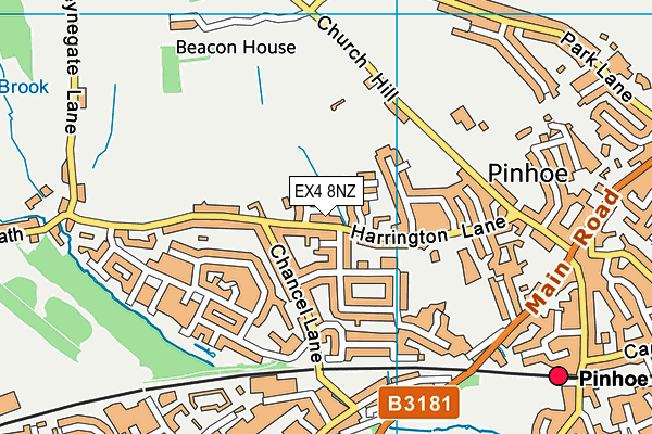 EX4 8NZ map - OS VectorMap District (Ordnance Survey)