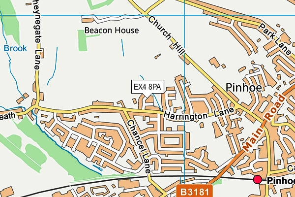 EX4 8PA map - OS VectorMap District (Ordnance Survey)