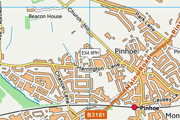 EX4 8PH map - OS VectorMap District (Ordnance Survey)