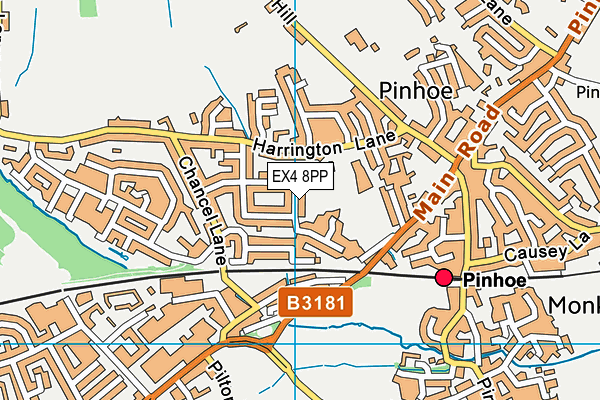 EX4 8PP map - OS VectorMap District (Ordnance Survey)