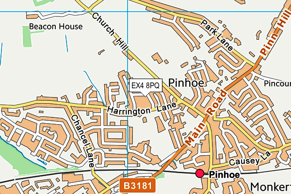 EX4 8PQ map - OS VectorMap District (Ordnance Survey)