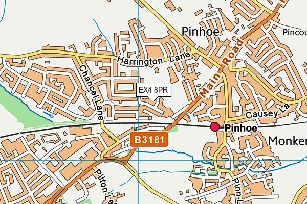 EX4 8PR map - OS VectorMap District (Ordnance Survey)