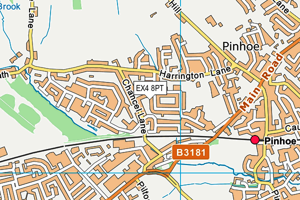 EX4 8PT map - OS VectorMap District (Ordnance Survey)