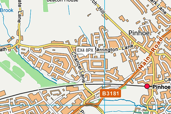 EX4 8PX map - OS VectorMap District (Ordnance Survey)