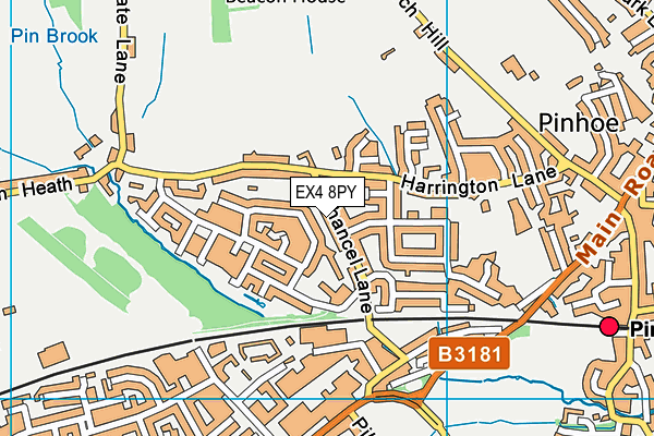 EX4 8PY map - OS VectorMap District (Ordnance Survey)