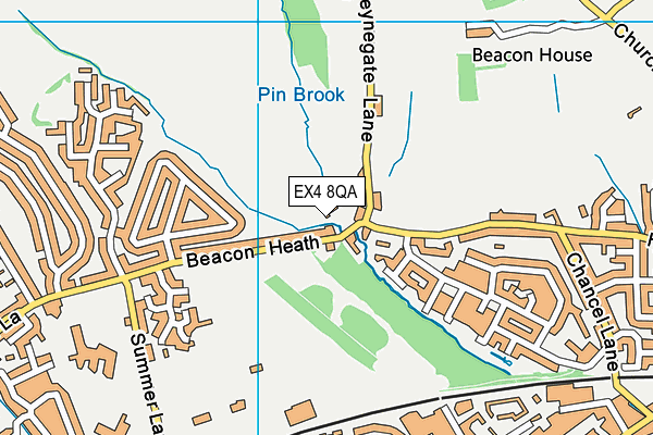 EX4 8QA map - OS VectorMap District (Ordnance Survey)