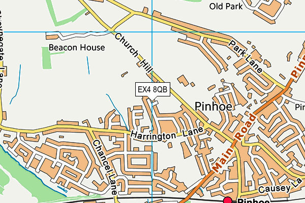 EX4 8QB map - OS VectorMap District (Ordnance Survey)