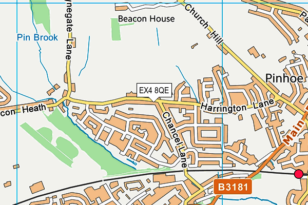 EX4 8QE map - OS VectorMap District (Ordnance Survey)