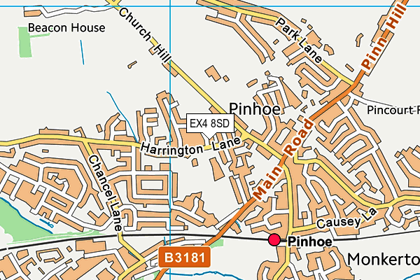 EX4 8SD map - OS VectorMap District (Ordnance Survey)