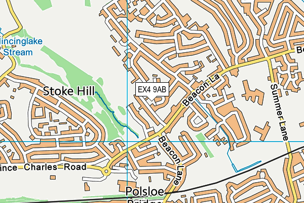 EX4 9AB map - OS VectorMap District (Ordnance Survey)