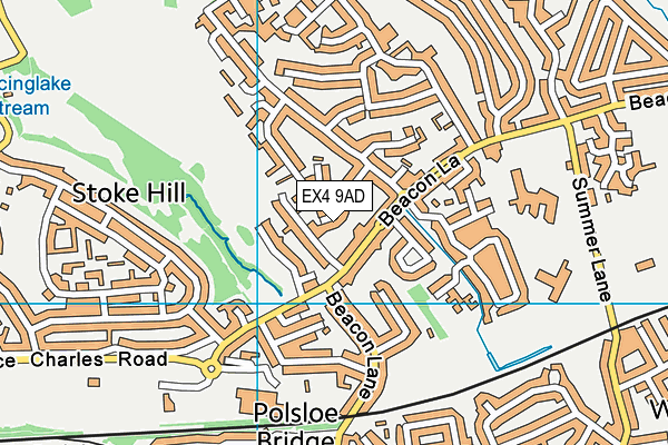 EX4 9AD map - OS VectorMap District (Ordnance Survey)