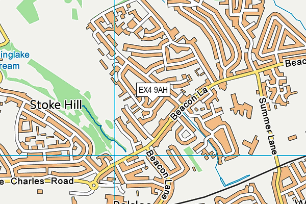 EX4 9AH map - OS VectorMap District (Ordnance Survey)