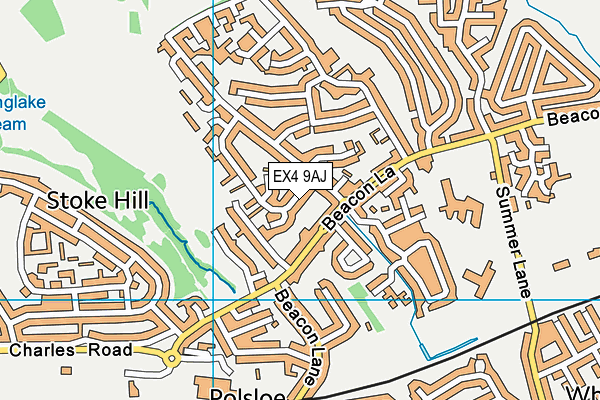 EX4 9AJ map - OS VectorMap District (Ordnance Survey)