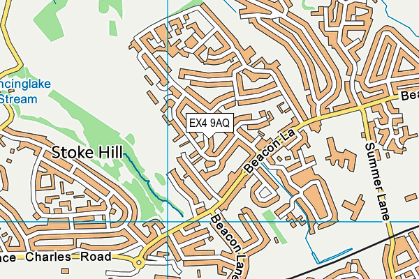 EX4 9AQ map - OS VectorMap District (Ordnance Survey)