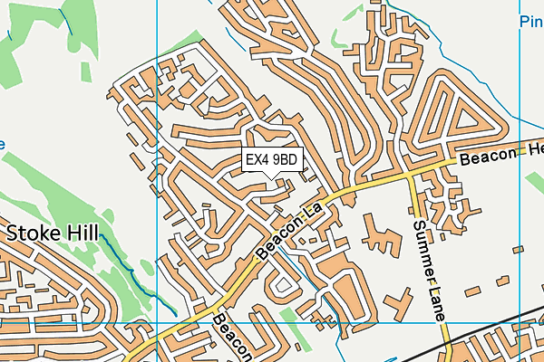 EX4 9BD map - OS VectorMap District (Ordnance Survey)