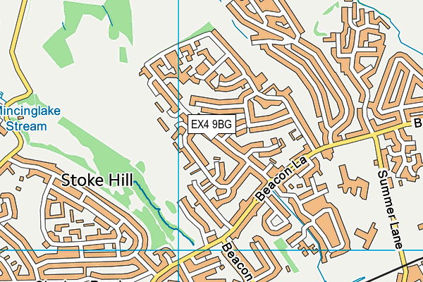 EX4 9BG map - OS VectorMap District (Ordnance Survey)