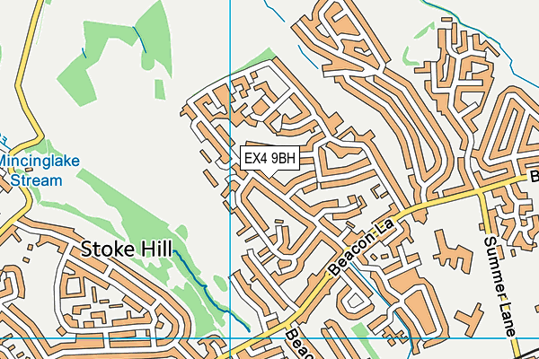 EX4 9BH map - OS VectorMap District (Ordnance Survey)