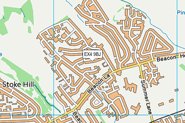 EX4 9BJ map - OS VectorMap District (Ordnance Survey)