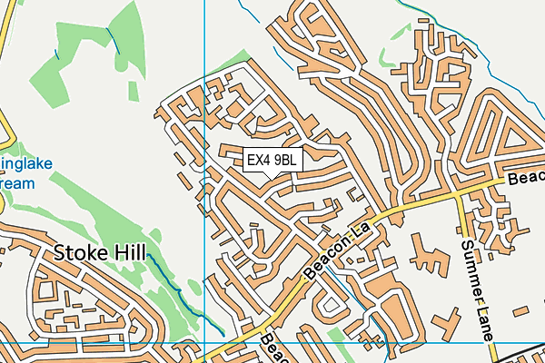 EX4 9BL map - OS VectorMap District (Ordnance Survey)