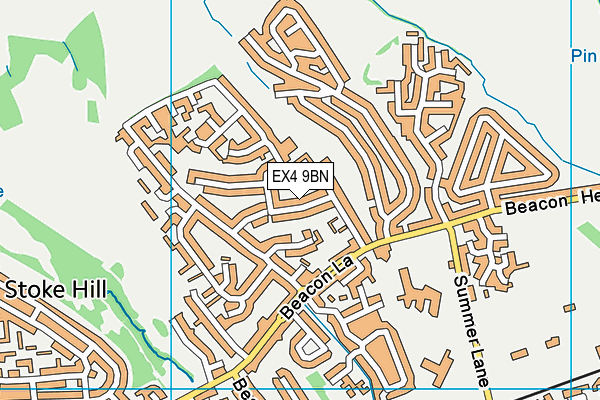 EX4 9BN map - OS VectorMap District (Ordnance Survey)