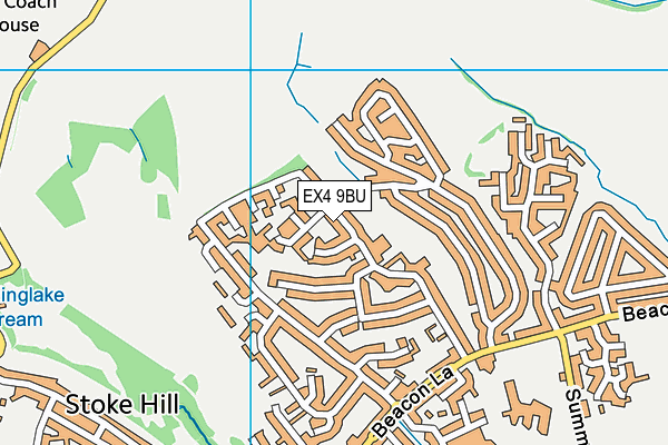 EX4 9BU map - OS VectorMap District (Ordnance Survey)