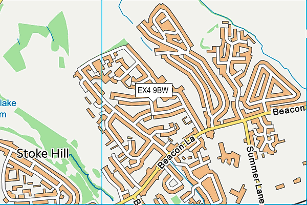 EX4 9BW map - OS VectorMap District (Ordnance Survey)