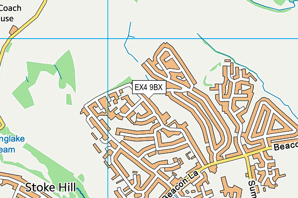 EX4 9BX map - OS VectorMap District (Ordnance Survey)
