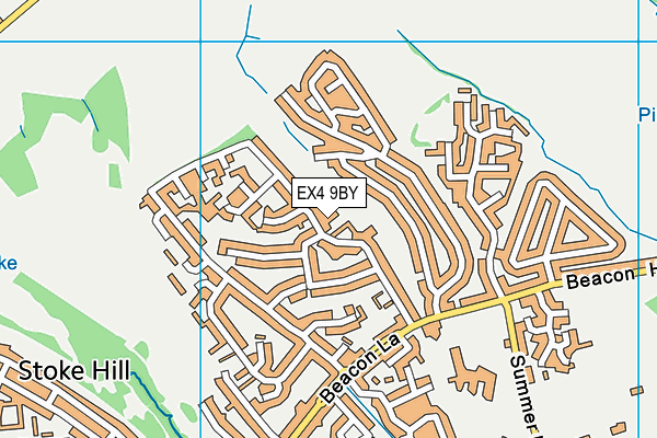 EX4 9BY map - OS VectorMap District (Ordnance Survey)