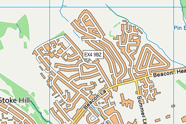 EX4 9BZ map - OS VectorMap District (Ordnance Survey)