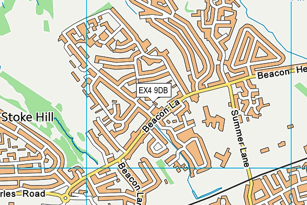 EX4 9DB map - OS VectorMap District (Ordnance Survey)