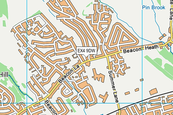 EX4 9DW map - OS VectorMap District (Ordnance Survey)