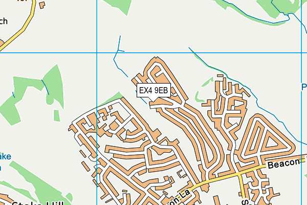 EX4 9EB map - OS VectorMap District (Ordnance Survey)