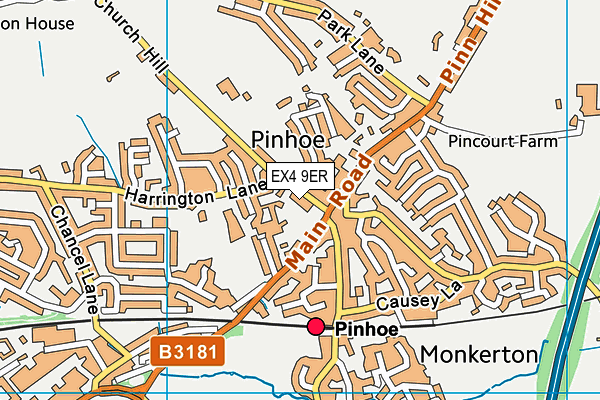 EX4 9ER map - OS VectorMap District (Ordnance Survey)