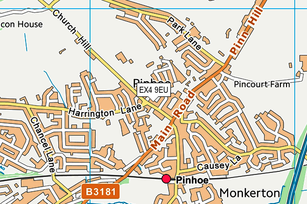 EX4 9EU map - OS VectorMap District (Ordnance Survey)