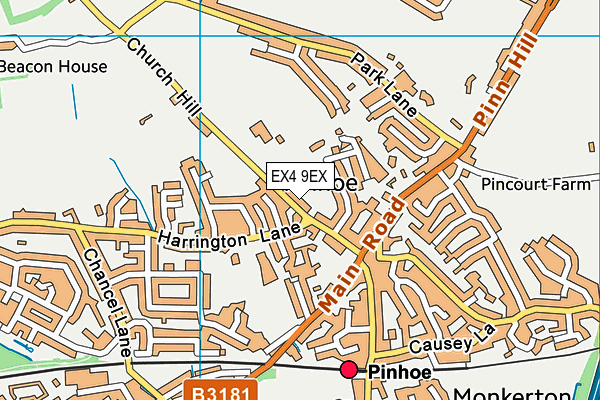 EX4 9EX map - OS VectorMap District (Ordnance Survey)