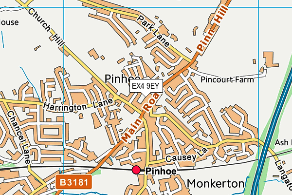 EX4 9EY map - OS VectorMap District (Ordnance Survey)