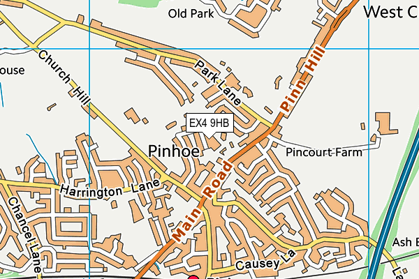 EX4 9HB map - OS VectorMap District (Ordnance Survey)