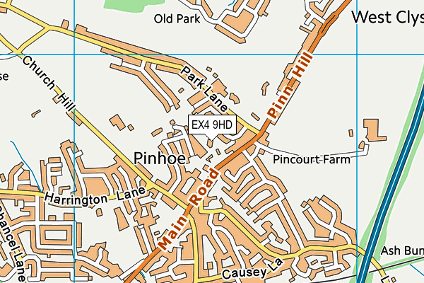 EX4 9HD map - OS VectorMap District (Ordnance Survey)