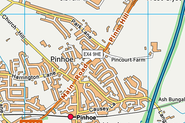 EX4 9HE map - OS VectorMap District (Ordnance Survey)