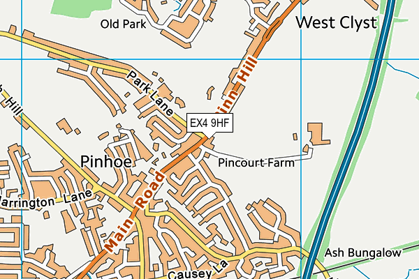 EX4 9HF map - OS VectorMap District (Ordnance Survey)