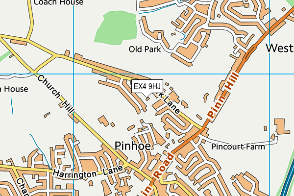 EX4 9HJ map - OS VectorMap District (Ordnance Survey)