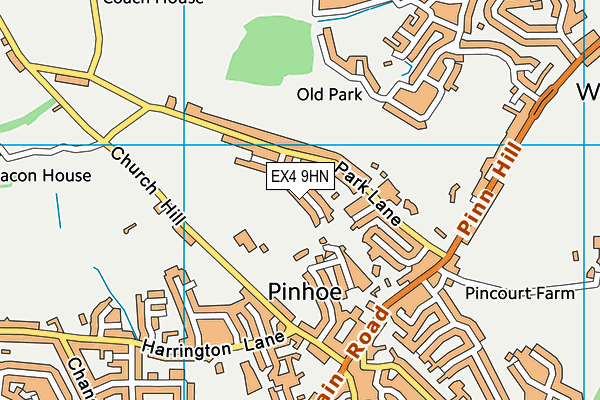 EX4 9HN map - OS VectorMap District (Ordnance Survey)
