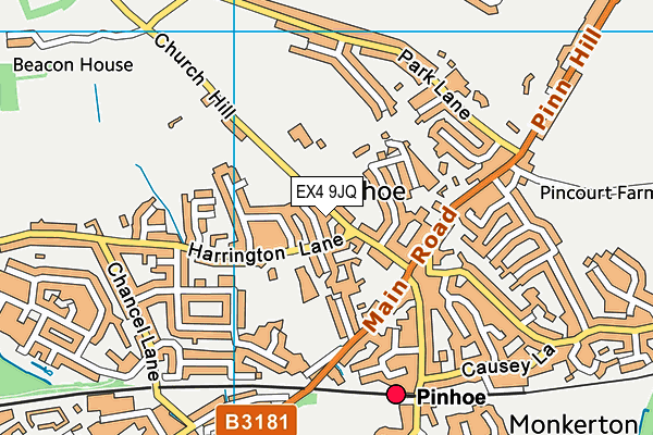 EX4 9JQ map - OS VectorMap District (Ordnance Survey)