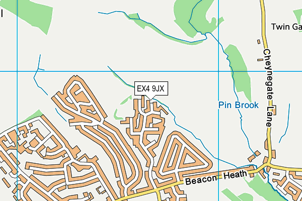 EX4 9JX map - OS VectorMap District (Ordnance Survey)