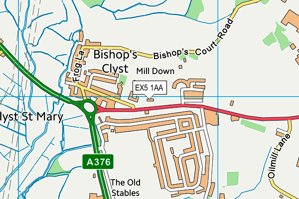 Clyst St Mary Village Hall map (EX5 1AA) - OS VectorMap District (Ordnance Survey)