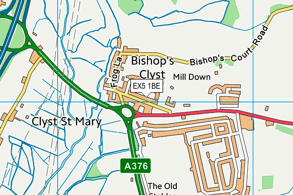 EX5 1BE map - OS VectorMap District (Ordnance Survey)