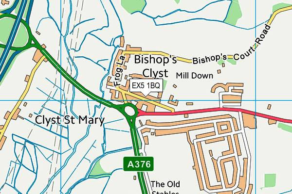 EX5 1BQ map - OS VectorMap District (Ordnance Survey)