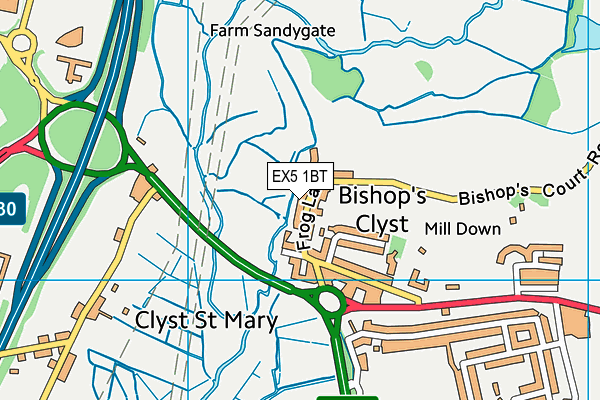 EX5 1BT map - OS VectorMap District (Ordnance Survey)