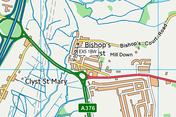 EX5 1BW map - OS VectorMap District (Ordnance Survey)