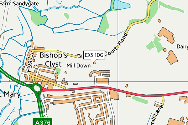 EX5 1DG map - OS VectorMap District (Ordnance Survey)
